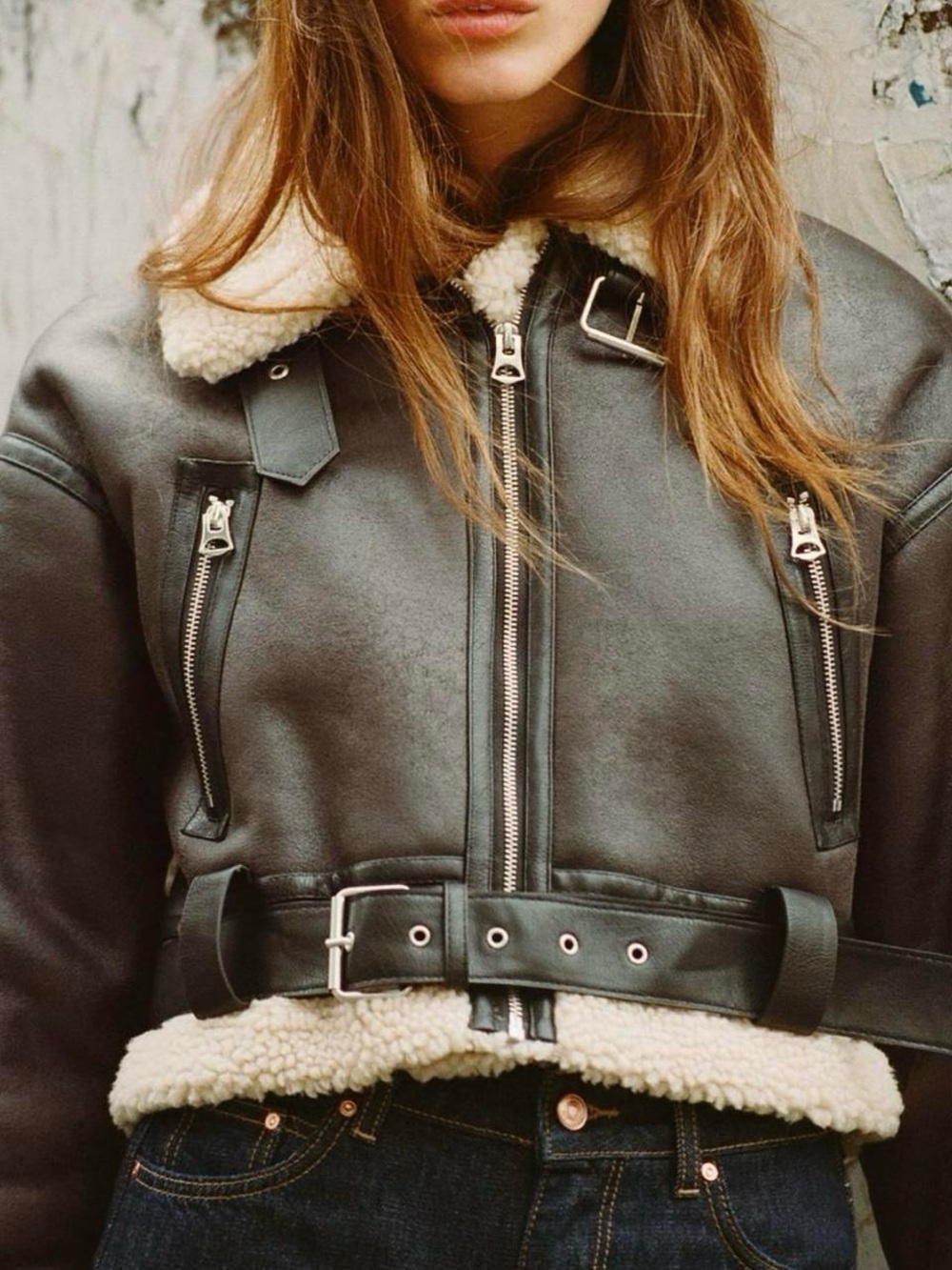 Zara Double-Faced Short Jacket, Dark Brown - Picture 1 of 8
